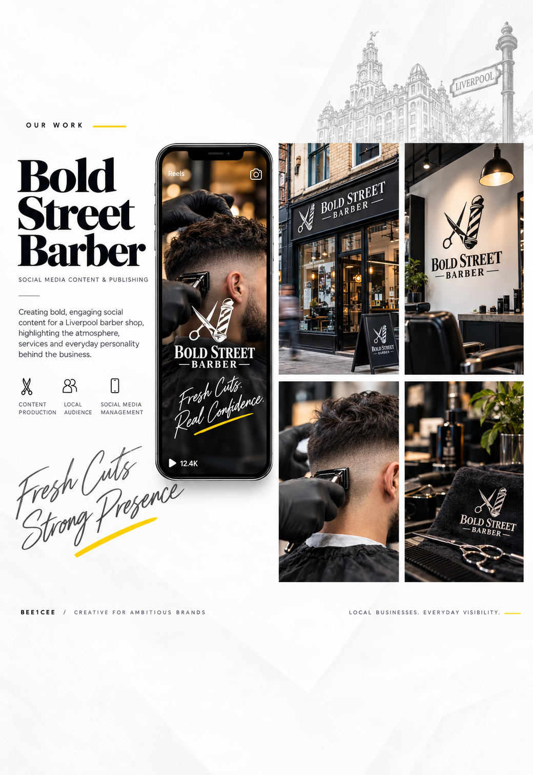 Bold Street Barber social media content portfolio presentation